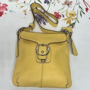 Vintage Coach Yellow Leather Bleecker Crossbody Shoulder Bag F13355